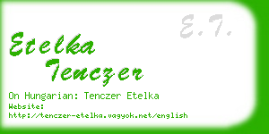 etelka tenczer business card